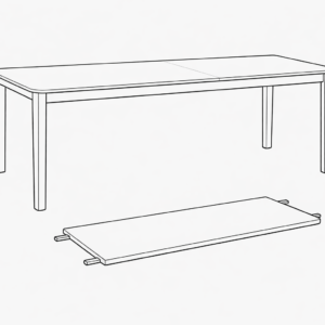 Spisebord m. 1 tillægsplade